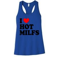 I Love Hot Milfs Funny Gift I Heart Hot Milfs Funny Gift Love Hot Moms Cute Gift Women's Racerback Tank