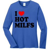 I Love Hot Milfs Funny Gift I Heart Hot Milfs Funny Gift Love Hot Moms Cute Gift Ladies Long Sleeve Shirt