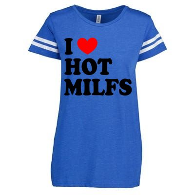 I Love Hot Milfs Funny Gift I Heart Hot Milfs Funny Gift Love Hot Moms Cute Gift Enza Ladies Jersey Football T-Shirt