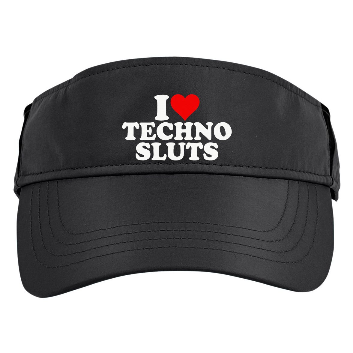 I Love Heart Techno Sluts Edm Music Adult Drive Performance Visor