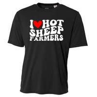 I Love Hot Shep Farmers Heart Husband Boyfriend Cowboy Cooling Performance Crew T-Shirt