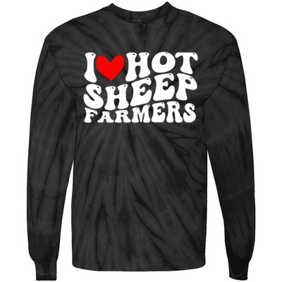 I Love Hot Shep Farmers Heart Husband Boyfriend Cowboy Tie-Dye Long Sleeve Shirt