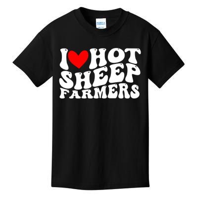 I Love Hot Shep Farmers Heart Husband Boyfriend Cowboy Kids T-Shirt