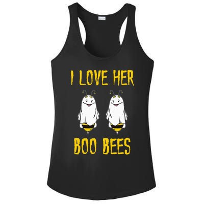 I Love Her Boo Bees Ghost Outfit Funny Halloween Gifts Ladies PosiCharge Competitor Racerback Tank