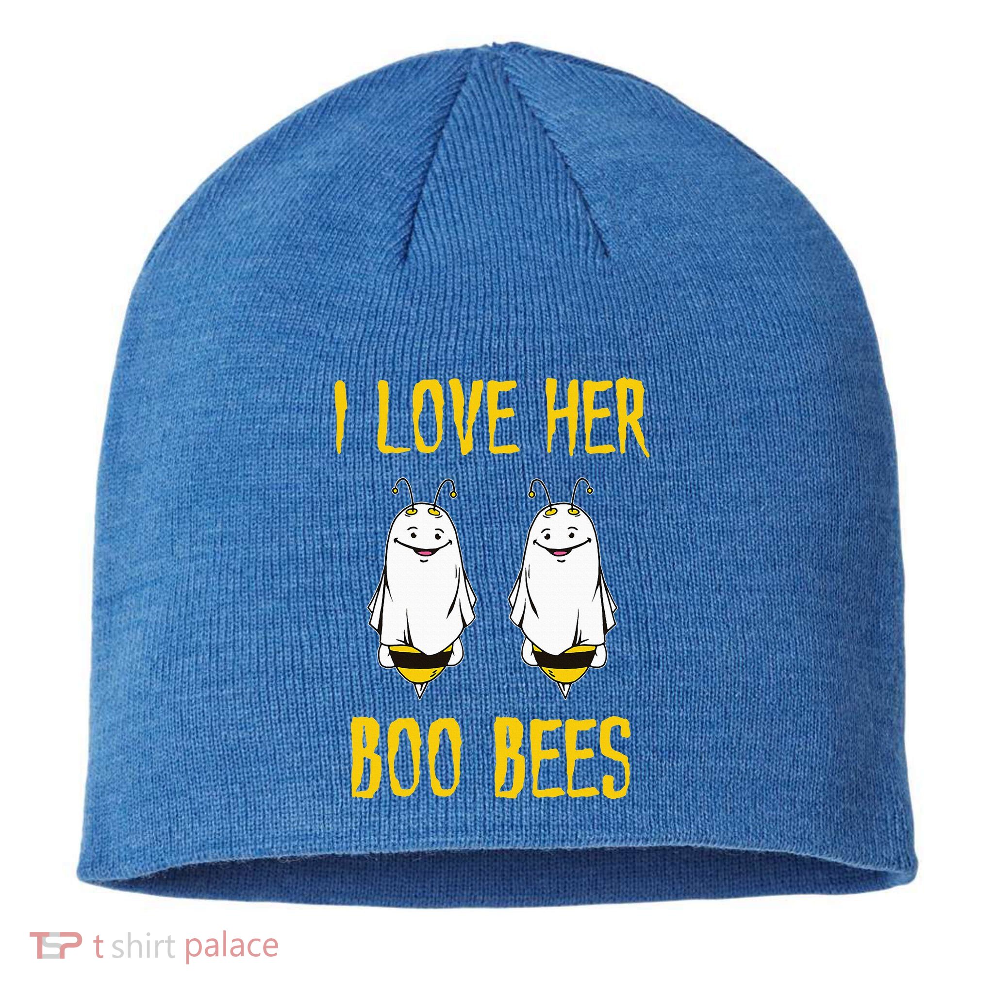 I Love Her Boo Bees Ghost Outfit Funny Halloween Gifts Sustainable Beanie