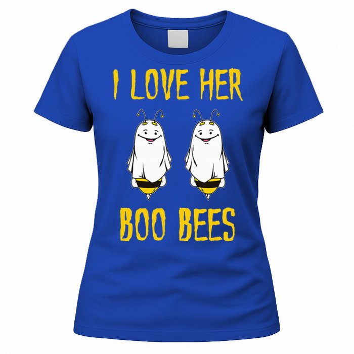 I Love Her Boo Bees Ghost Outfit Funny Halloween Gifts Women's T-Shirt