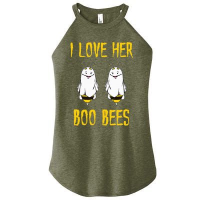 I Love Her Boo Bees Ghost Outfit Funny Halloween Gifts Women's Perfect Tri Rocker Tank