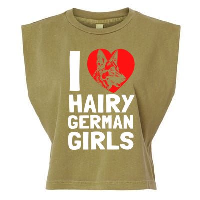 I Love Hairy GermanGirLs German Shepherd Edition Garment-Dyed Women's Muscle Tee