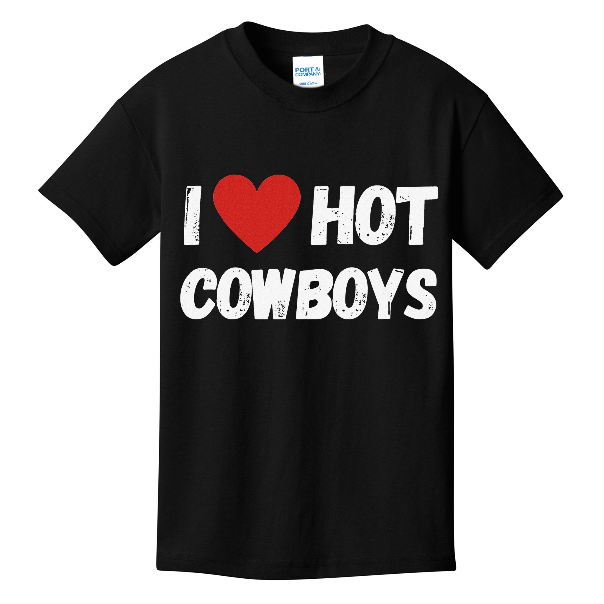 I love Hot Cowboys I Heart Cowboys Funny Western Kids T-Shirt
