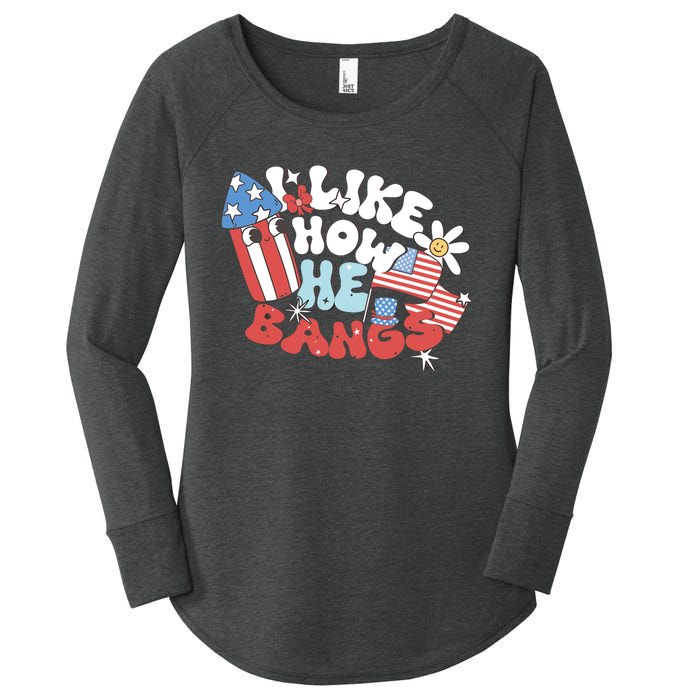 I Like How He Bangs I Like How She Explodes Couple 4th July Women's Perfect Tri Tunic Long Sleeve Shirt