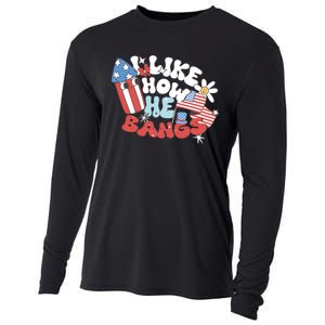 I Like How He Bangs I Like How She Explodes Couple 4th July Cooling Performance Long Sleeve Crew