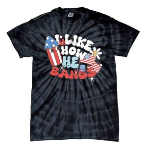 I Like How He Bangs I Like How She Explodes Couple 4th July Tie-Dye T-Shirt