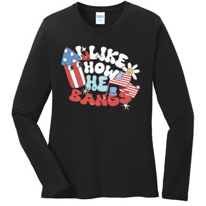 I Like How He Bangs I Like How She Explodes Couple 4th July Ladies Long Sleeve Shirt