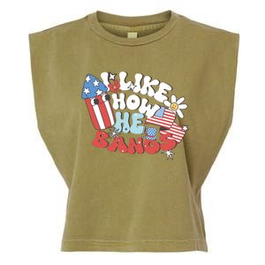 I Like How He Bangs I Like How She Explodes Couple 4th July Garment-Dyed Women's Muscle Tee