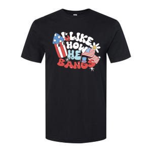 I Like How He Bangs I Like How She Explodes Couple 4th July Softstyle CVC T-Shirt