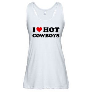 I Love Hot Cowboys I Heart Hot Cowboys Lover Gift Cowgirl Great Gift Ladies Essential Flowy Tank