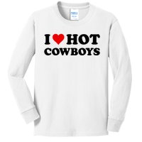 I Love Hot Cowboys I Heart Hot Cowboys Lover Gift Cowgirl Great Gift Kids Long Sleeve Shirt