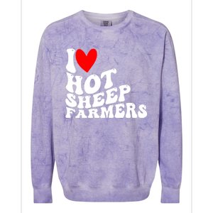 I Love Hot Shep Farmers Heart Husband Boyfriend Cowboy Colorblast Crewneck Sweatshirt