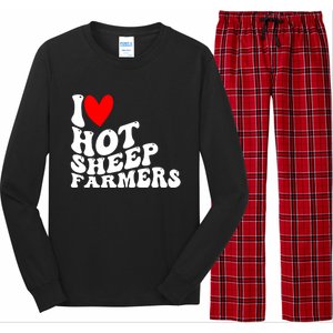 I Love Hot Shep Farmers Heart Husband Boyfriend Cowboy Long Sleeve Pajama Set