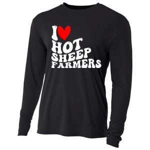 I Love Hot Shep Farmers Heart Husband Boyfriend Cowboy Cooling Performance Long Sleeve Crew