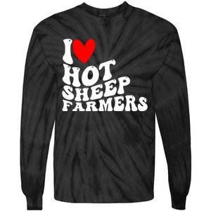 I Love Hot Shep Farmers Heart Husband Boyfriend Cowboy Tie-Dye Long Sleeve Shirt