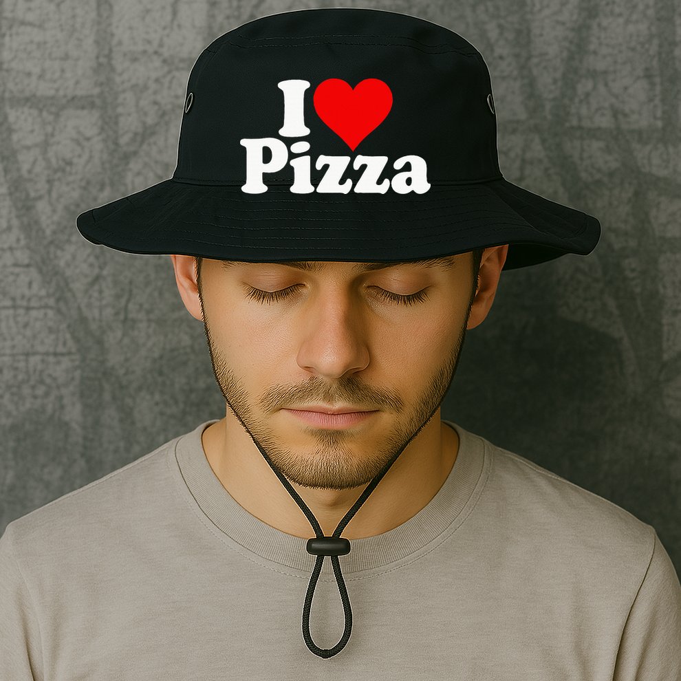 I Love Heart Pizza Za Bucket Hat