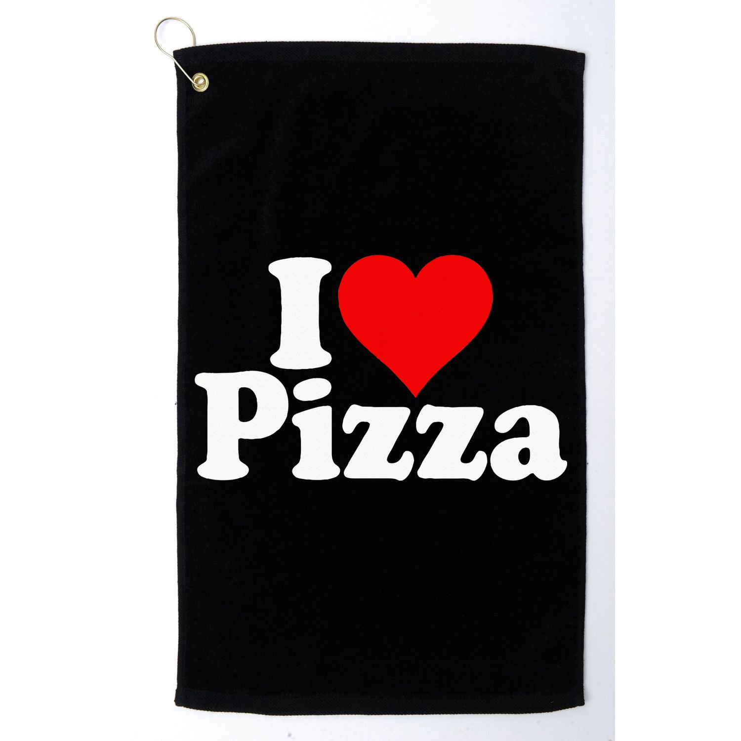 I Love Heart Pizza Za Golf Towel