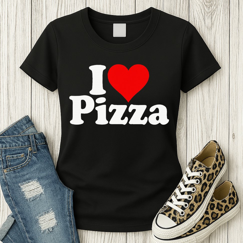 I Love Heart Pizza Za Womens T-Shirt