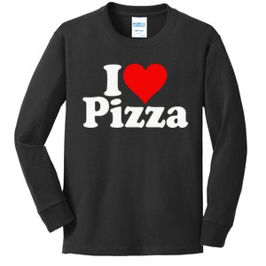 I Love Heart Pizza Za Kids Long Sleeve Shirt