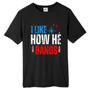 I Like How He Bangs Fireworks Funny 4th of July Couple Tall Fusion ChromaSoft Performance T-Shirt