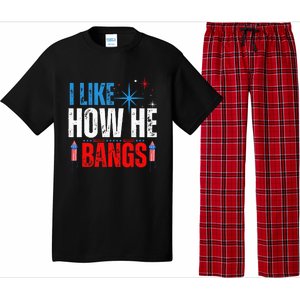 I Like How He Bangs Fireworks Funny 4th of July Couple Pajama Set