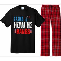 I Like How He Bangs Fireworks Funny 4th of July Couple Pajama Set