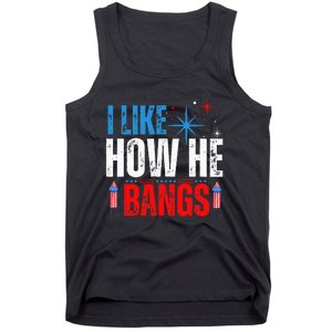 I Like How He Bangs Fireworks Funny 4th of July Couple Tank Top