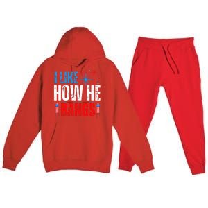 I Like How He Bangs Fireworks Funny 4th of July Couple Premium Hooded Sweatsuit Set