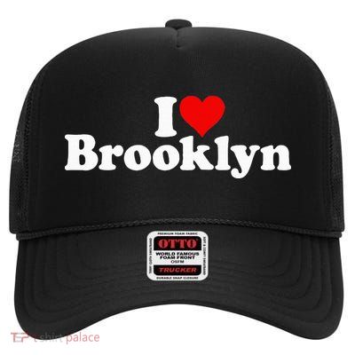 I Love Heart Brooklyn High Crown Mesh Back Trucker Hat