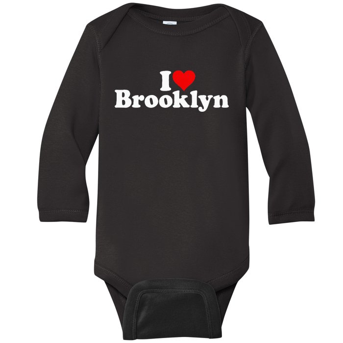 I Love Heart Brooklyn Baby Long Sleeve Bodysuit