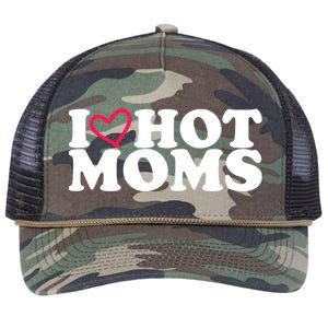 I Love Hot Moms Retro Rope Trucker Hat Cap