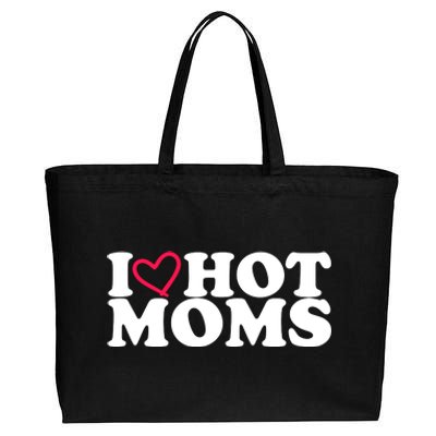 I Love Hot Moms Cotton Canvas Jumbo Tote