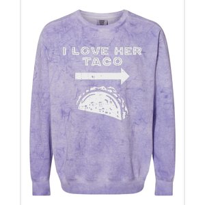 I Love Her Taco Matching Couple Cinco De Mayo Boyfriend Colorblast Crewneck Sweatshirt