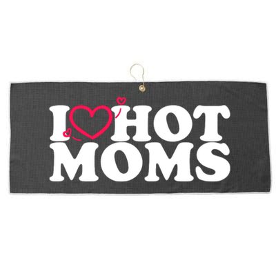 I Love Hot Moms Large Microfiber Waffle Golf Towel