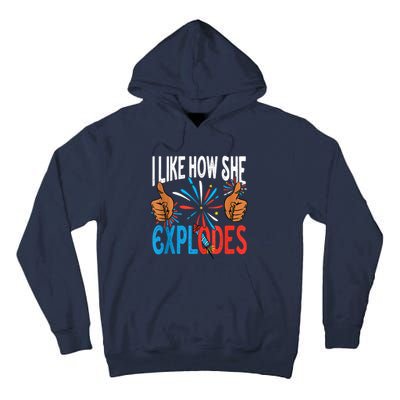 I Like How He Bangs Fireworks Funny 4th Of July Couple Tall Hoodie