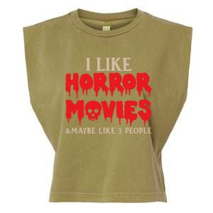 I Like Horror Movies Halloween Garment-Dyed Women's Muscle Tee