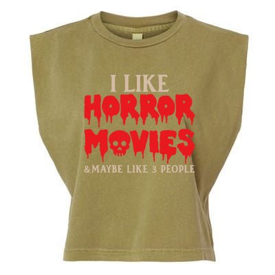 I Like Horror Movies Halloween Garment-Dyed Women's Muscle Tee