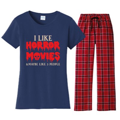 I Like Horror Movies Halloween Women's Flannel Pajama Set