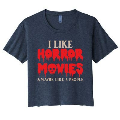 I Like Horror Movies Halloween Women's Crop Top Tee