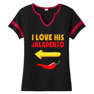 I Love His Jalapeno Matching Couple Cinco De Mayo Ladies Halftime Notch Neck Tee