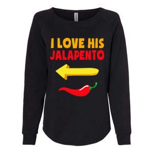 I Love His Jalapeno Matching Couple Cinco De Mayo Womens California Wash Sweatshirt