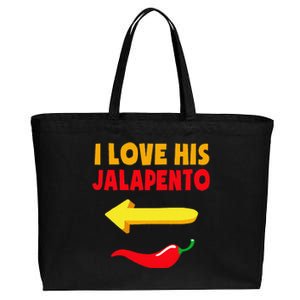 I Love His Jalapeno Matching Couple Cinco De Mayo Cotton Canvas Jumbo Tote