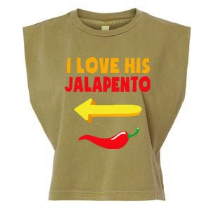 I Love His Jalapeno Matching Couple Cinco De Mayo Garment-Dyed Women's Muscle Tee