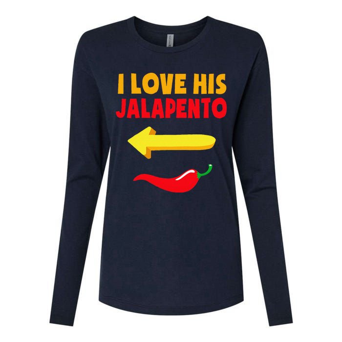 I Love His Jalapeno Matching Couple Cinco De Mayo Womens Cotton Relaxed Long Sleeve T-Shirt